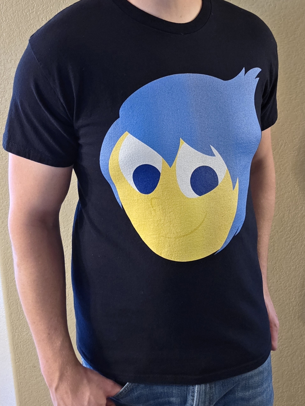 Gildan Unisex Large Disney Pixar "Joy" Inside Out Black Graphic Short Sleeve Tee